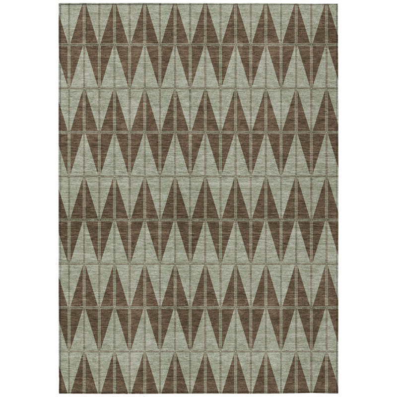Machine Washable Indoor/Outdoor Kugler ACN2415 Geometric Rug, Rectangle 8' x 10'