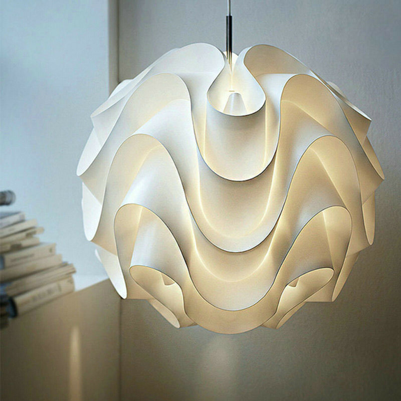 Luminaire suspendu moderne à abat-jour en plastique blanc 1 lumière Kimika