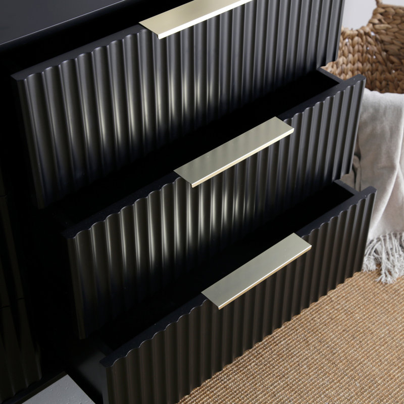 120cm W 6 - Drawer Chest of Drawers, Black