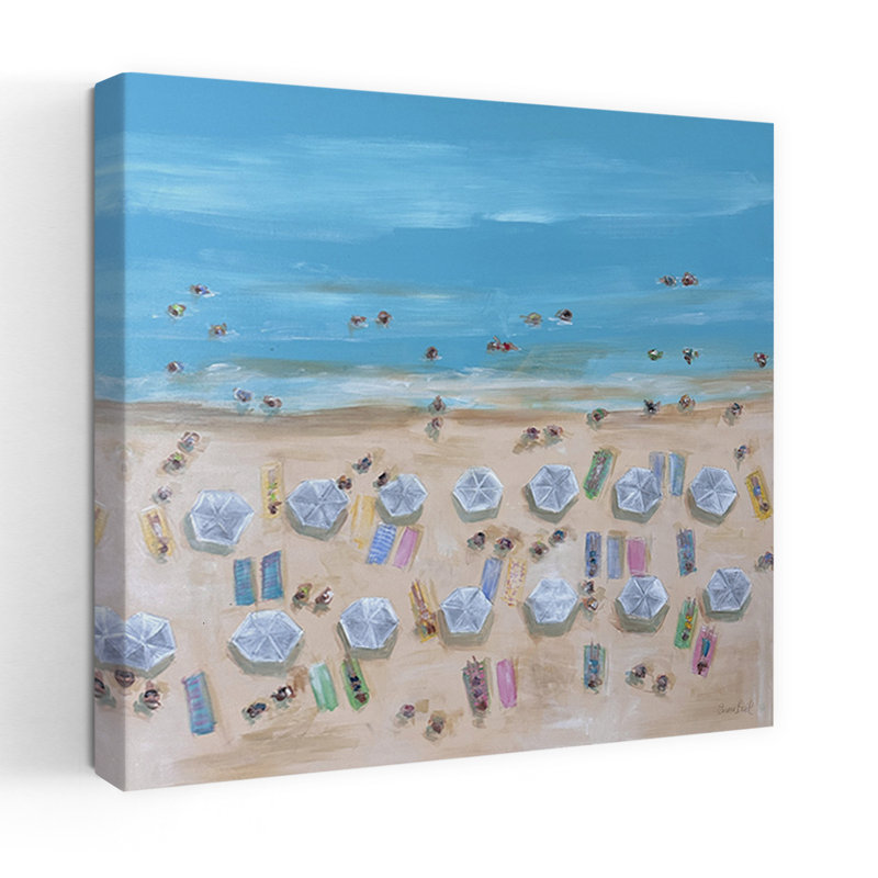 «Summer Beach Day», reproduction d'art contemporain sur l'océan, H 36 po x l 36 po