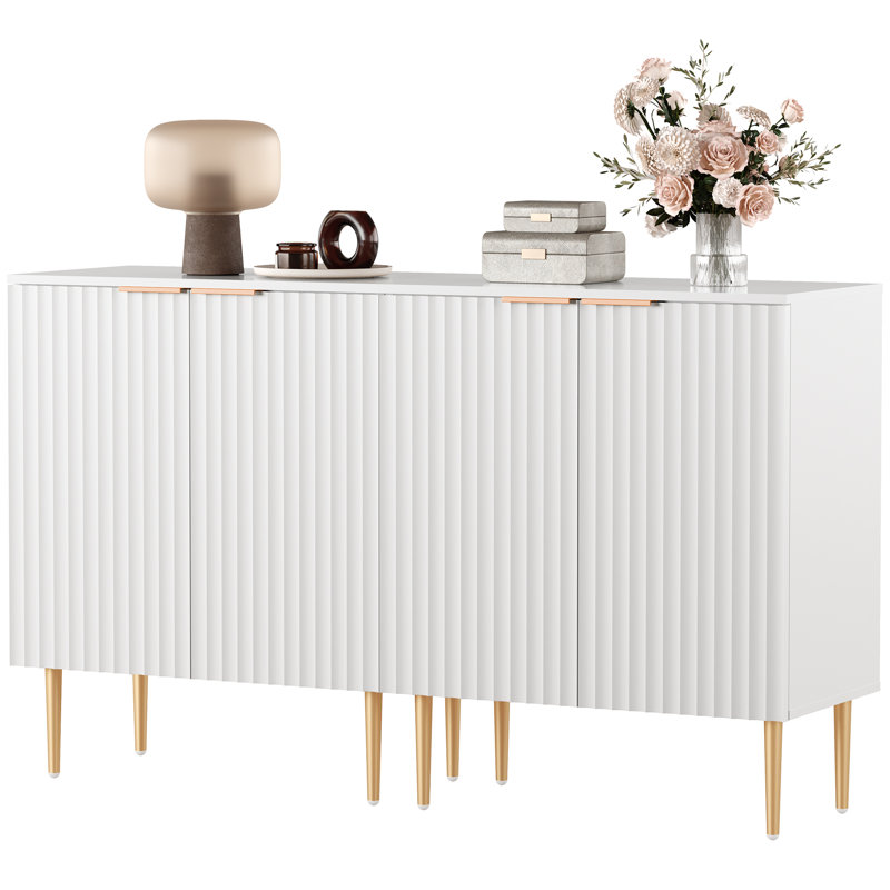 Armoire d'appoint à 2 portes réglables de 34,3 po de haut Rishaw, Blanc