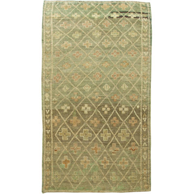 Vintage One-of-a-Kind Rectangle 5'9" X 11' 1930s Wool Area Rug in