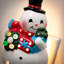 Veilleuse bonhomme de neige fantaisiste de Noël 6 po