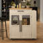 Îlot de cuisine roulant en bois avec tiroir, chariot de cuisine avec armoire de rangement sur roulettes-132102030