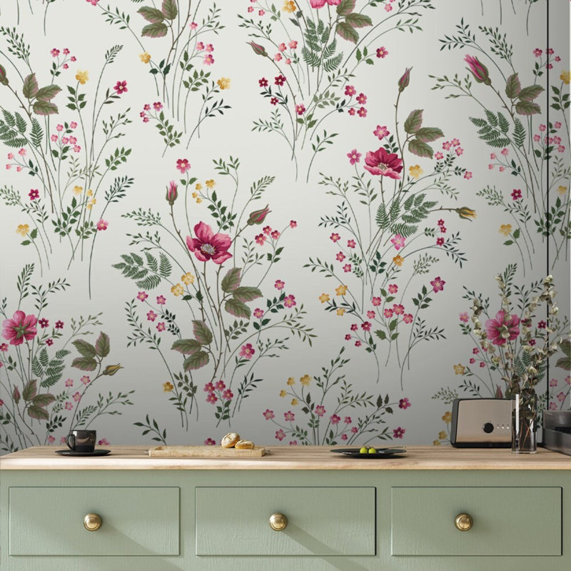 Floral Wall Mural, 6.25' L x 112' W