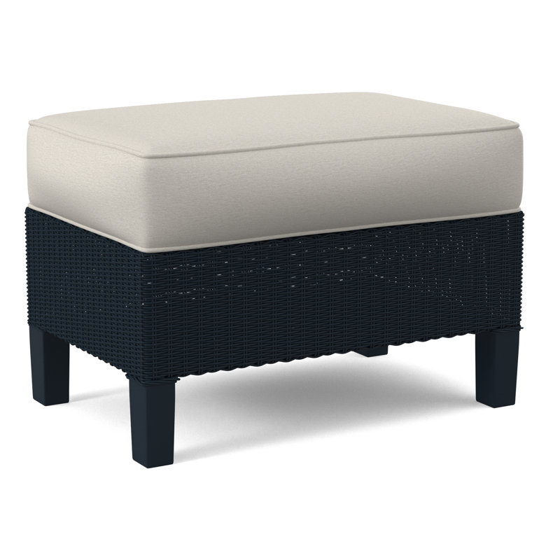 Gibraltar Ottoman, Stone Hearth, White Performance Fabric; 0851-94