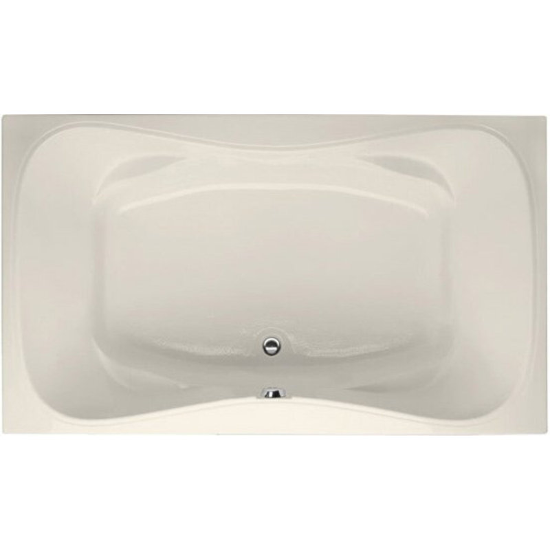 Monterey 60'' x 42'' Soaking Acrylic Bathtub, Biscuit, Polished Chrome