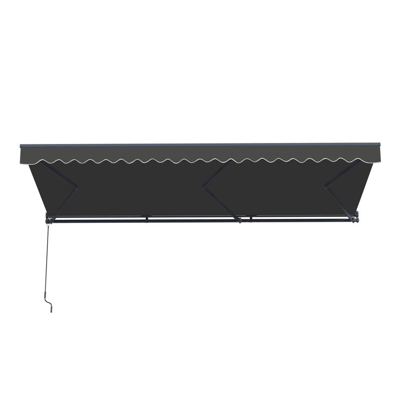 Auvent de patio semi-cassette avec lumières DEL - Collection Moroccan , l 20 pi x P 10 pi, Couleur unie, Noir onyx