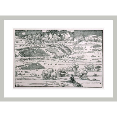 Démonstration de mesures défensives pour protéger une ville contre une armée assiégeante, détail à droite d'une plaque de «Teaching about the Fortification of Towns Castles and Places» par Albrecht Dürer - Impression Giclée encadrée