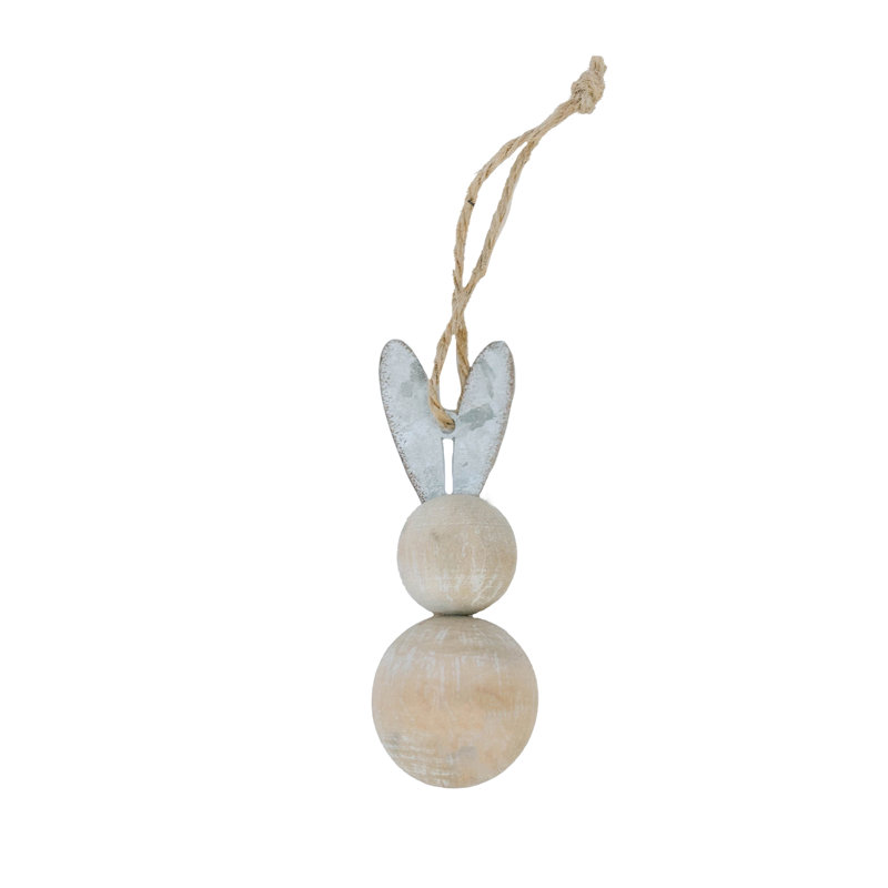 Ensemble de 3 lapins en bois aux couleurs assorties avec oreilles en métal