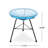 Side Table With Blue Tempered Glass Surface - Base, 17.39"X17.39"X18.03", Outdoor Living Essential On Woven Frame, 17.39In X 18.03In, Handmade Craftsmanship