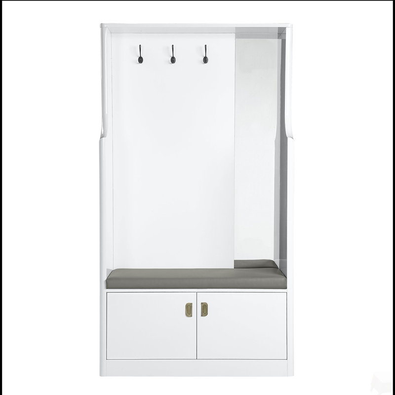 Buck II White High Gloss Finish Hall Tree