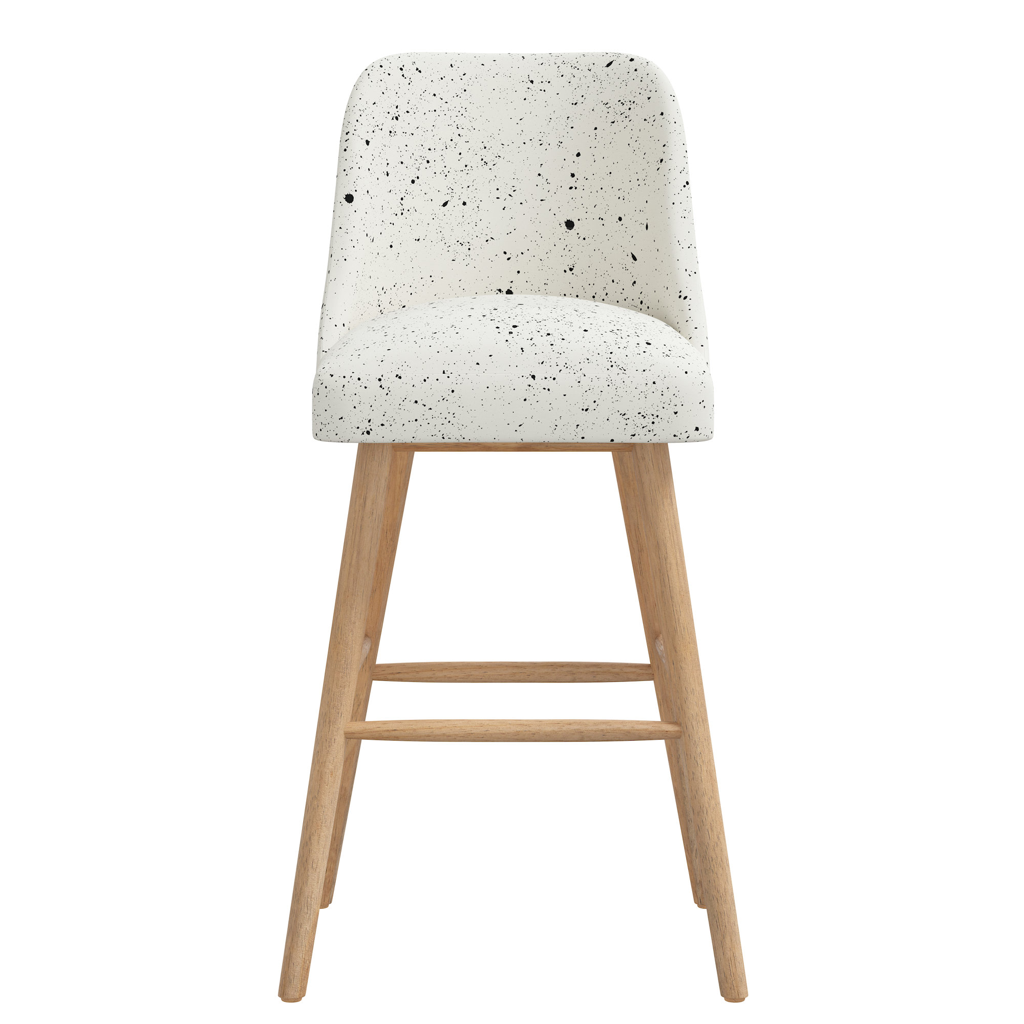 Gallie Bar & Counter Stool, Bar Stool (31” Seat Height), Natural, Splatter Ink