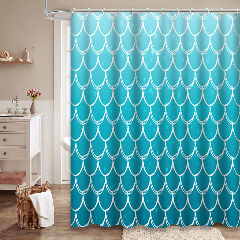 Rideau de douche Gradient Mermaid Fish Girl, L 72 po x l 78 po