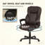 Fauteuil de direction en similicuir avec hauteur réglable et roulettes pivotantes, chaise de bureau ergonomique à haut dossier, pour la maison et le bureau