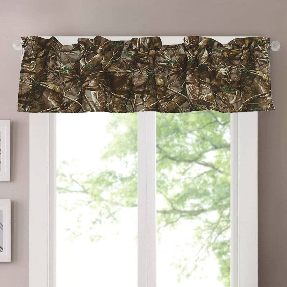 Loon Peak® Cerritos Camouflage Tailored 84'' W Window Valance in ...