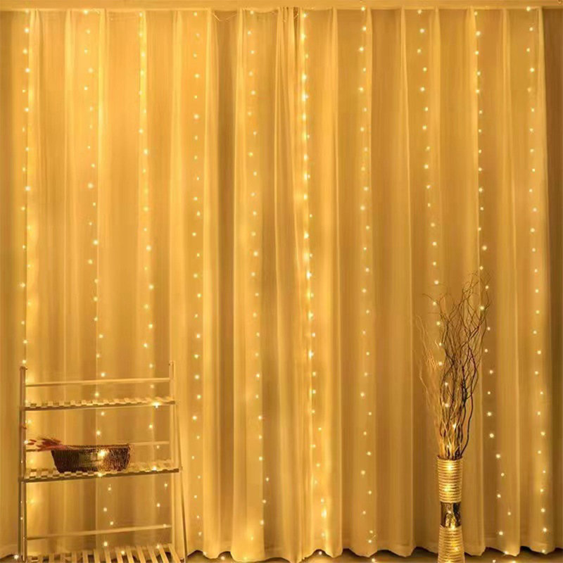 Kbndieu LED Copper Curtain Lights USB Remote Control Lights Multifunctional String Lights Christmas Holiday Decoration, A