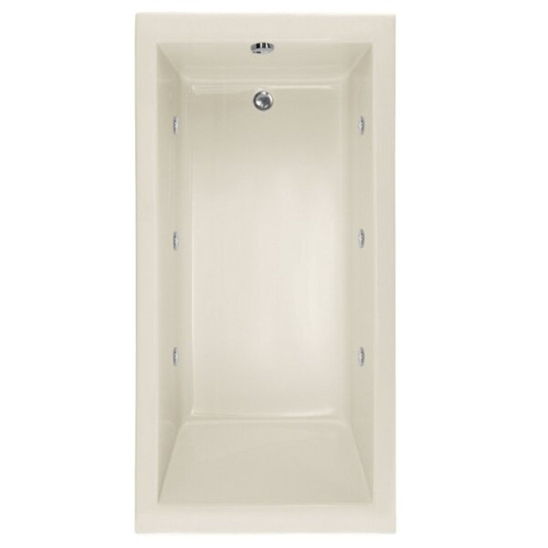 Lacey 66'' L Bathtub, Bone, Satin Nickel
