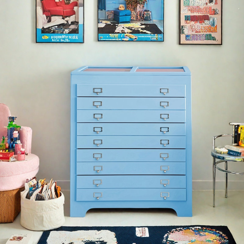 Armoire de rangement rabattable, armoires à bijoux simples, Bleu