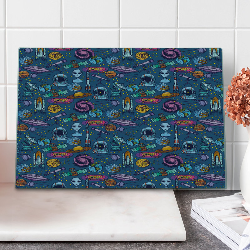 Planche à découper en verre astronaute east urban home