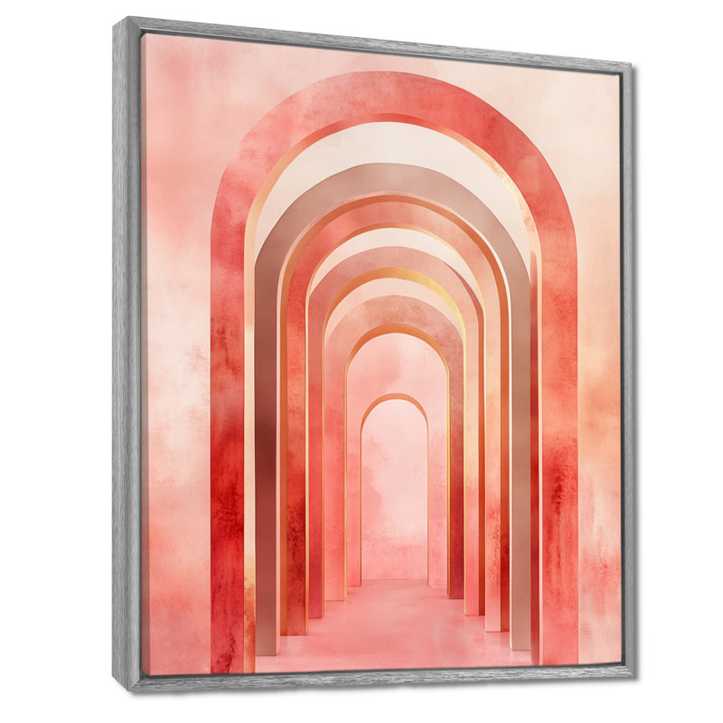 Art mural déco Blush, toile arche dorée, H 44 po x l 34 po, Encadrement argenté