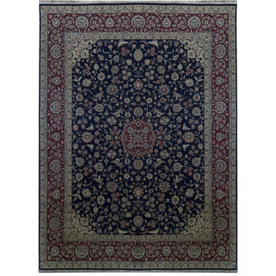 Tapis noir de haute qualité noué à la main