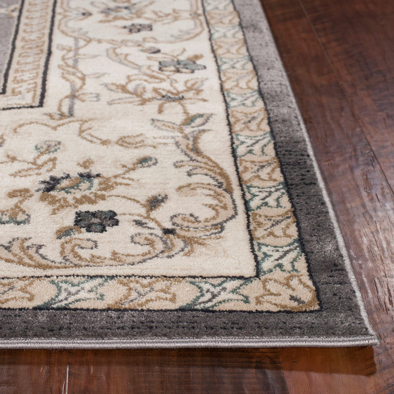 Tapis intérieur floral ivoire 3 pi x 5 pi