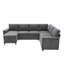 Canapé-lit modulaire convertible en U avec rangement-470268242