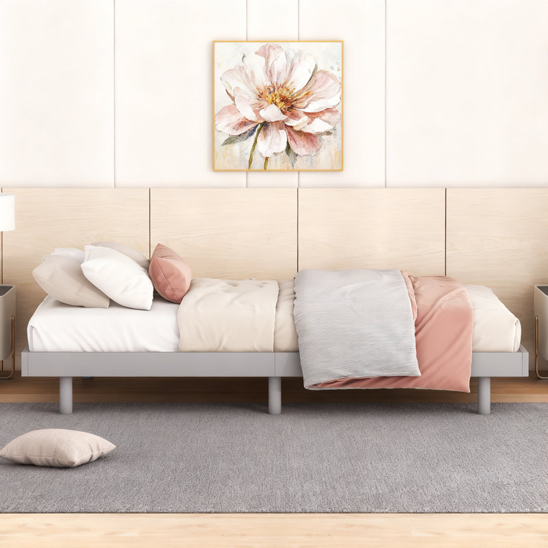 Lit simple moderne avec plateforme flottante
