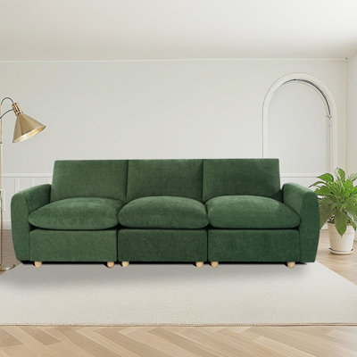 100" Modern Chenille 3-Seater Sofa