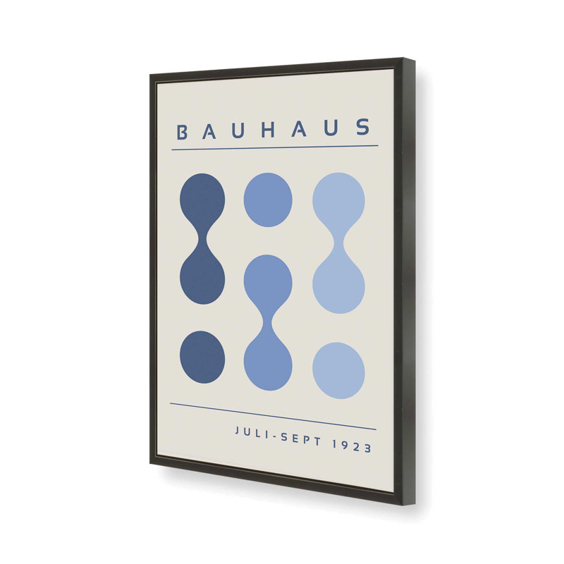 Blue Bauhaus Flow I, impression dans un cadre, Reproduction encadrée sans passe-partout, H 17 po x l 13 po x P 1,25 po