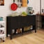 Buffet en bois de 55,10 pouces avec tablette ouverte et crochets doubles-265055222