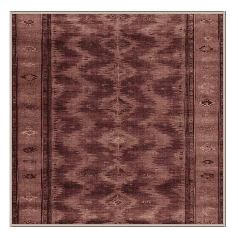 Machine Washable Overdyed Brown Area Rug, Square 4'