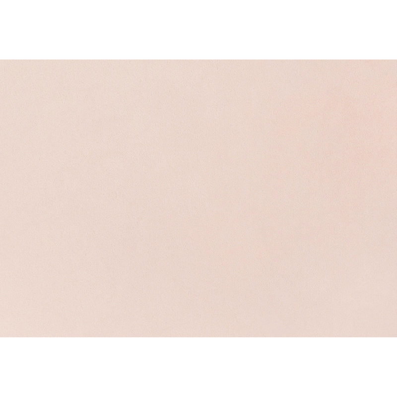 Élégant grand lit plateforme en velours rose avec tête de lit courbée et pieds capitonnés en métal
