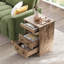 Table de chevet moderne avec 2 tiroirs et plateau coulissant, table d'appoint avec tablette ouverte, table de bout pour chambre à coucher, salon-116488077