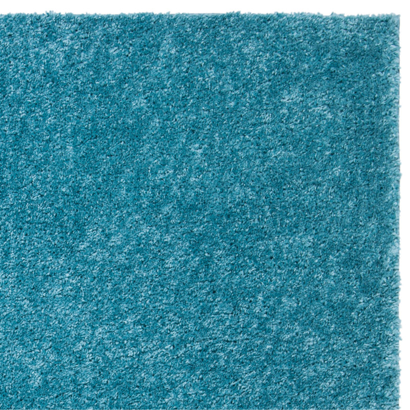 Jiang Shag Turquoise Area Rug, Rectangle 2'3" x 4'