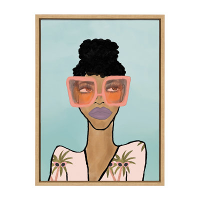 Fashion Girl 2 Blue by Bouffants and Broken Hearts LLC Framed Canvas Wall Art Print