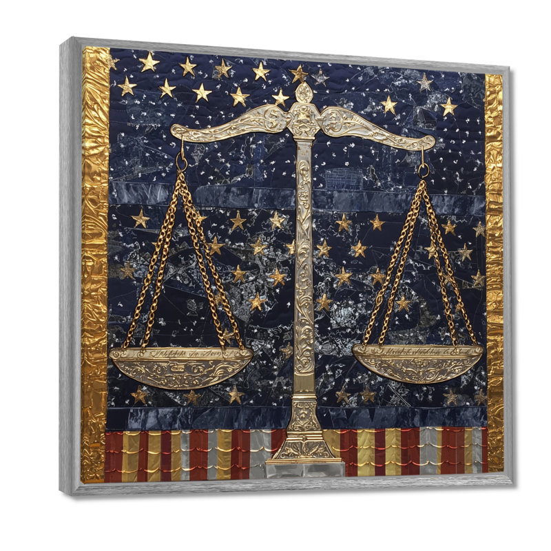 Constitutional convention of balance of liberty in usa II - États-Unis patriotiste grand art mural, H 16 po x l 16 po