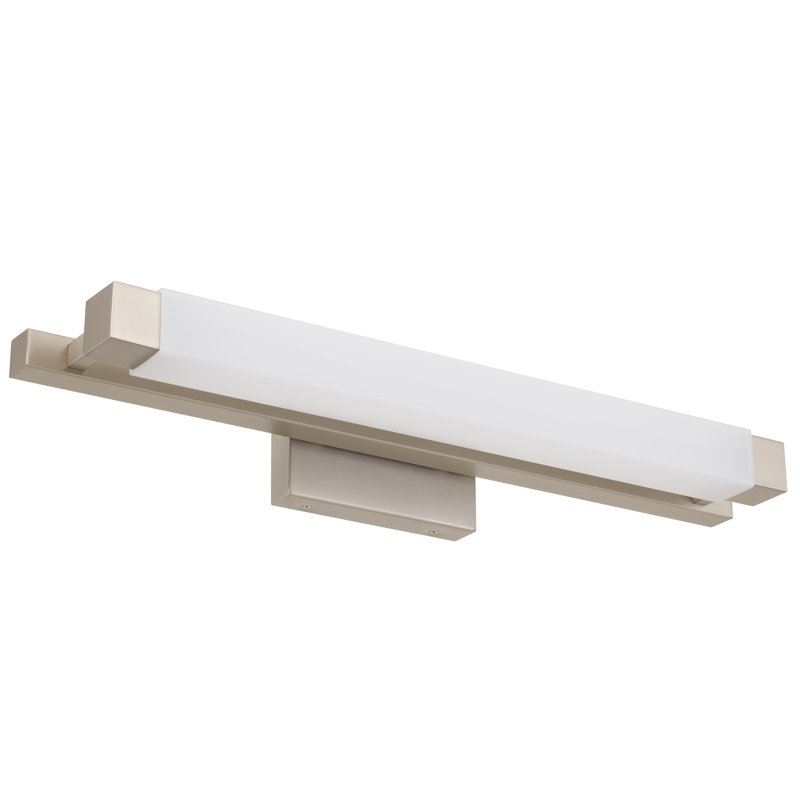 Barre d'éclairage intégrée pour meuble-lavabo à DEL, Nickel brossé, H 4,5 po x l 26 po x P 6,38 po