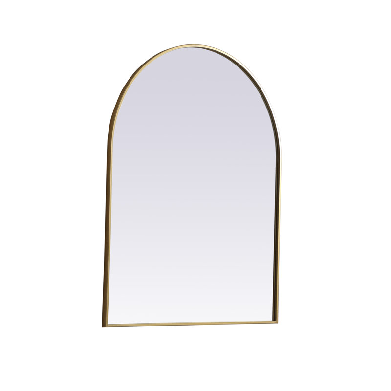 Sabine Metal Arch Wall Mirror, Brass, 42" x 33"