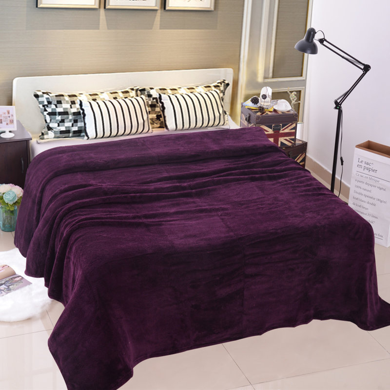 Couverture douce en flanelle toutes saisons, Très grand, Mauve