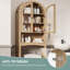 Meuble de rangement à suspendre au-dessus des toilettes, tablette de rangement arquée pour salle de bain, meuble de rangement autoportant avec tablette ouverte et placard fermé, meuble de salle de bain gain de place