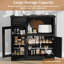 Kitchen Microwave Cabinets with Storage, Buffet Cabinet Sideboard with 3 Doors,1 Drawer and Adjustable Shelves, Pantry Storage Cabinet for Kitchen, Dining Room, Living Room-845126730