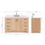 Ensemble de meuble-lavabo simple en bois massif 54 po blanc Freitas avec comptoir en quartz blanc Carrara de 1,5 po, centre, lavabo rectangulaire-421849407-421849346-489904203
