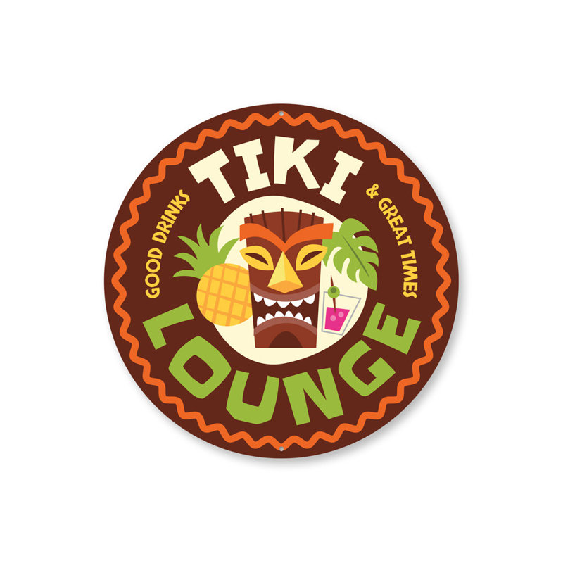 Plaque Tiki, H 18 po x l 18 po x P 0,06 po