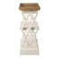 Console 35,5 po x 14 po x 32 po en bois vieilli blanc et naturel, console de style champêtre