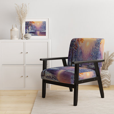 Lever de soleil sur la plage avec ciel dramatique XIX - Chaise d'appoint rembourrée nautique et côtière et fauteuil