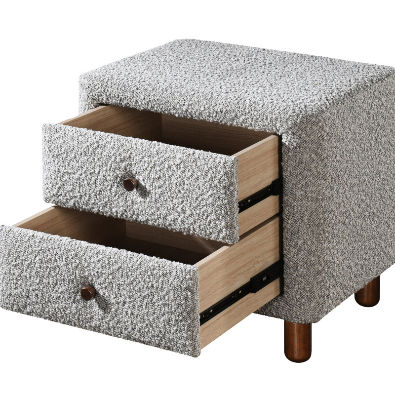 Table de chevet 2 dans la chambre à coucher - Boucle grise
