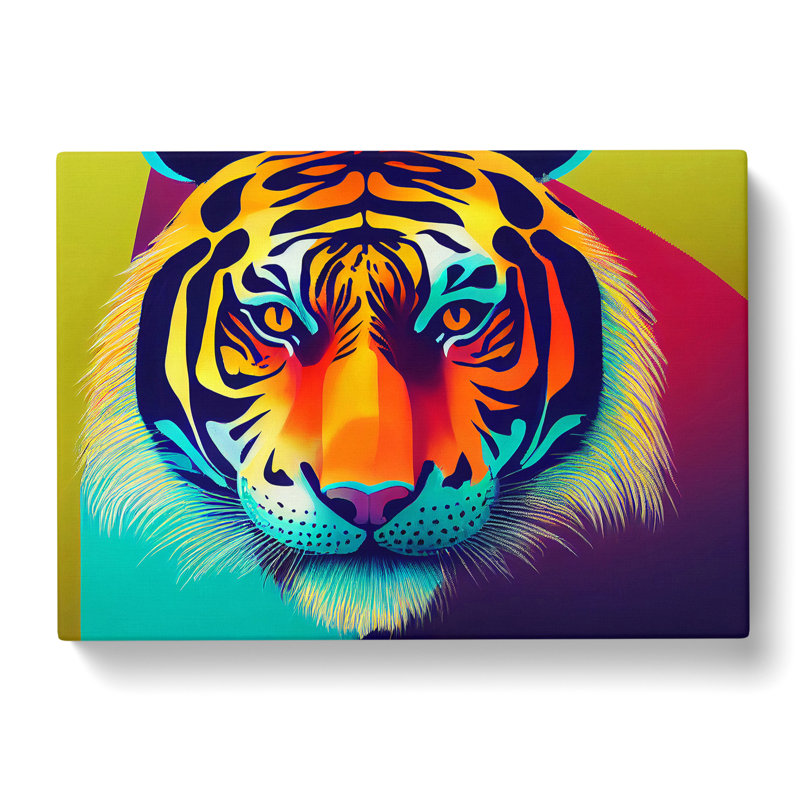 Colourful Tiger Art Vol.3 Abstract - Wrapped Canvas, 35cm H x 50cm W x 3cm D