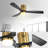 52 Inch Low Profile Ceiling Fan With Remote Control 3 Solid Wood Blades